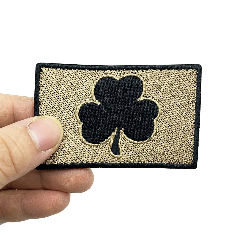 Parche bordado trébol suerte shamrock hook loop – táctico - imagen 5