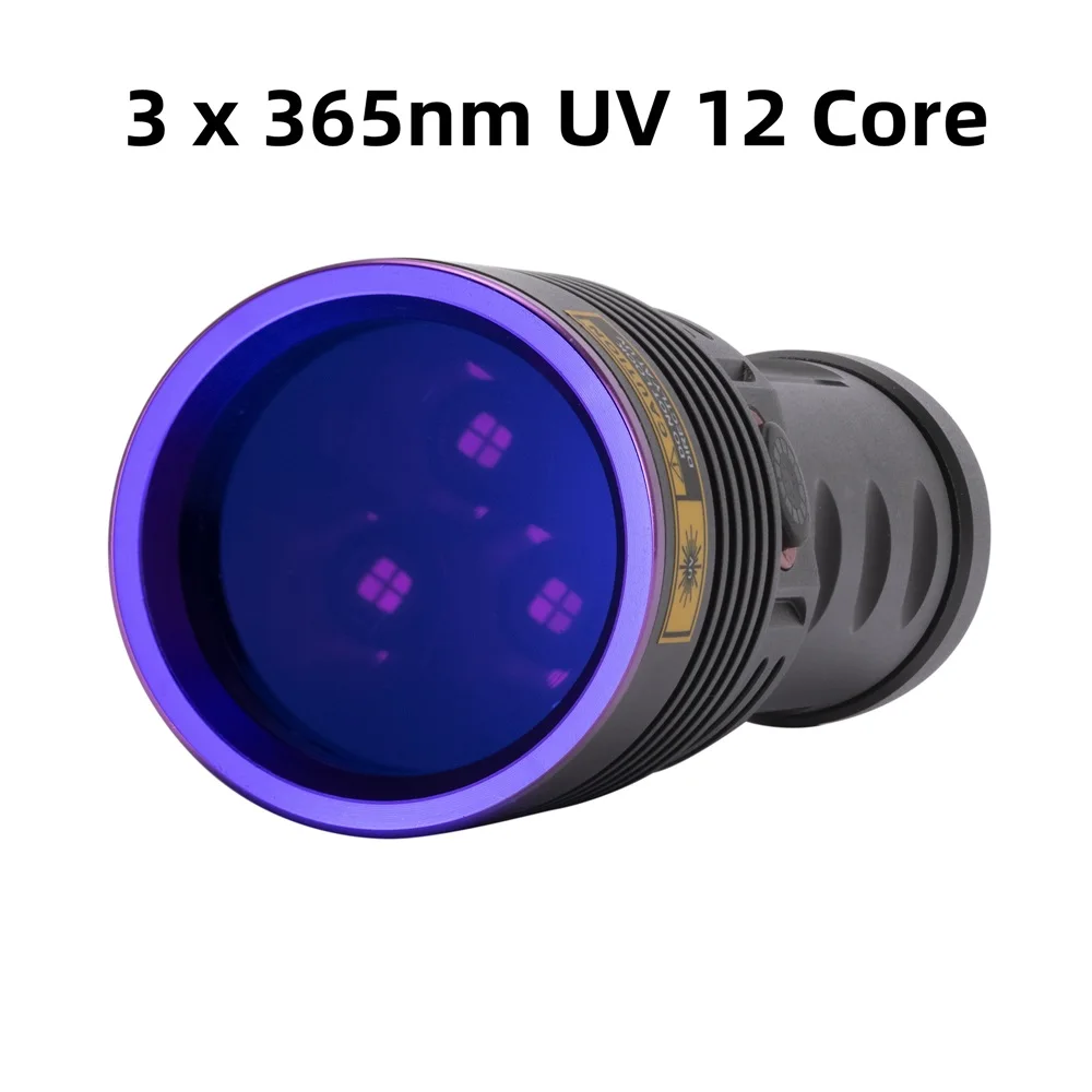 Linterna UV de alta potencia 60W, 365nm, luz negra, recargable, curado, marcador manchas perros y gatos, minero, dinero, escorpión, lámpara fluorescente control - imagen 4