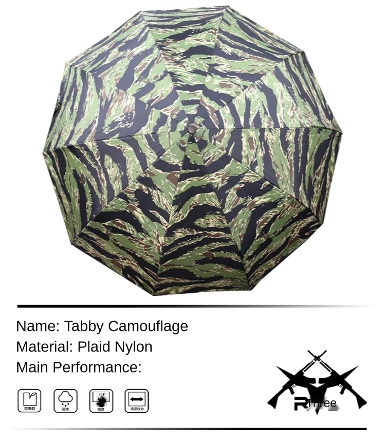 SYMC-paraguas táctico de camuflaje para exteriores, sombrilla totalmente automática con patrón de tigre Aor1, celosía nocturna de arena Mc, de nailon, a prueba de lluvia - imagen 3