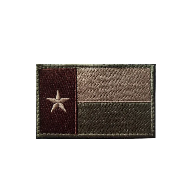 Bordado de la bandera del estado de Texas, parches de gancho y bucle, pegatinas tácticas militares del Ejército en sombrero de tela, insignia de la bandera americana para mochila - imagen 4