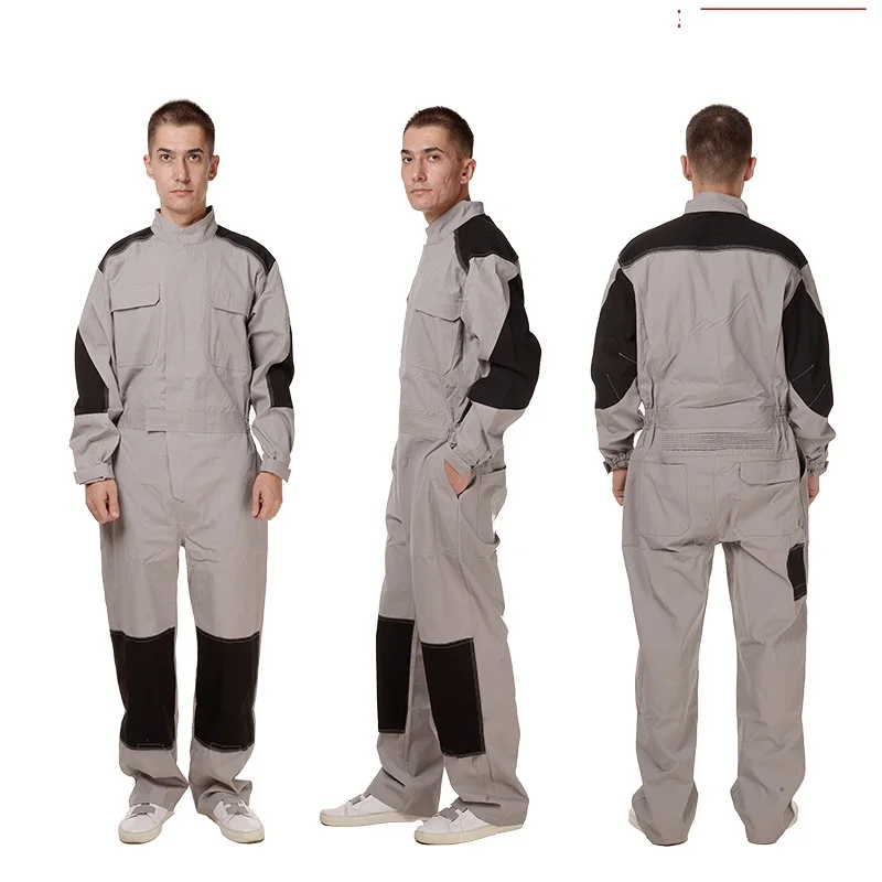 Mono de algodón 100% resistente al desgaste para hombre, mono Siamés antiestático, a prueba de polvo, mono mecánico para reparación de automóviles - imagen 2