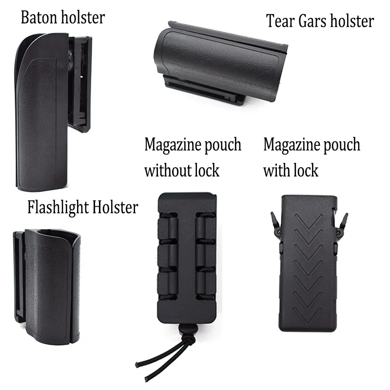 Funda para linterna táctica, soporte para bastón, bolsa para revistas, estuche de pulverización de Gas rasgado, Clip de cintura con rotación de 360 grados, supervivencia de autodefensa - imagen 3