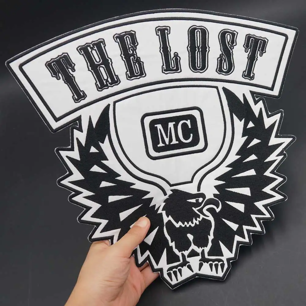 THE LOST EAGLE MC-pegatina de parche de motorista para motocicleta, bordado grande para ropa, sombrero, bolsas, respaldo de hierro - imagen 3