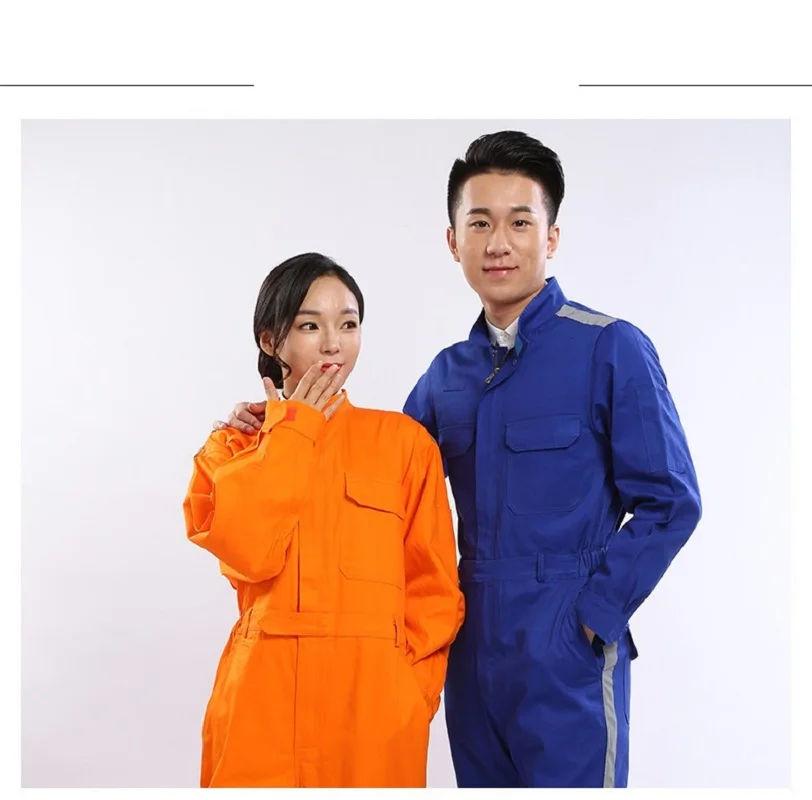 Nueva ropa de trabajo para hombres y mujeres, mono reflectante retardante a prueba de polvo, ropa de soldadura de fábrica, monos de algodón puro S-4XL - imagen 4