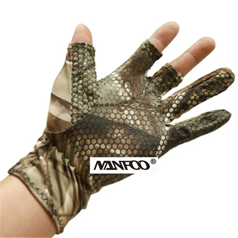 Guantes de ciclismo de pesca antideslizantes sin dedos de verano guantes de caza de camuflaje biónico impermeables guantes finos transpirables de poliéster - imagen 5