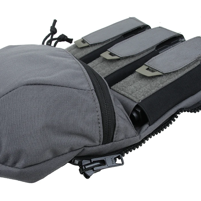 Portador de placa STF, cremallera táctica, Panel trasero de asalto, Cordura deslustrada®Lobo Gris SKU3431(051569) - imagen 5
