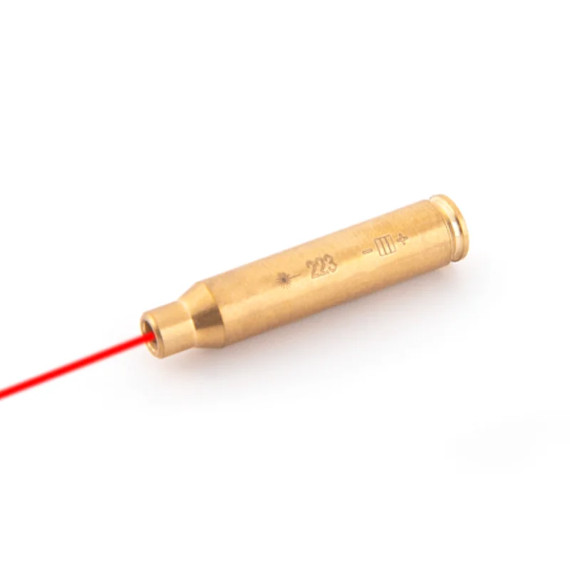 Boresighter Red Dot Laser Sight CAL 223 Cartucho de latón de 5,56 mm con baterías - imagen 3