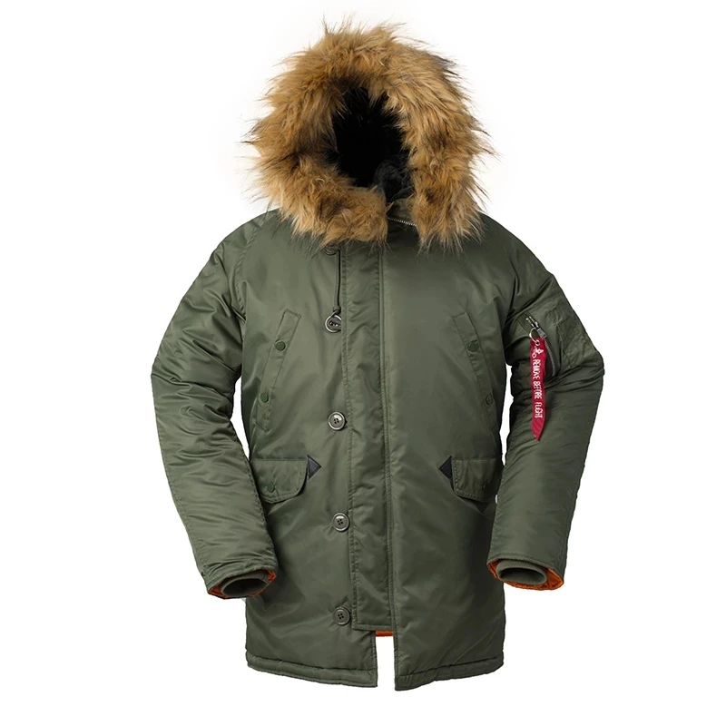 Chaqueta acolchada N3B para hombre y mujer, abrigo militar con capucha de piel, gabardina cálida de camuflaje, Parka táctica del Ejército Coreano, invierno, 2020 - imagen 3