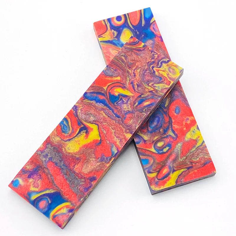 2 piezas de Material compuesto de resina c-tek para mango de cuchillo DIY, Material de fabricación, placa, patrón de nube, Material de mango 120x40x8mm - imagen 2