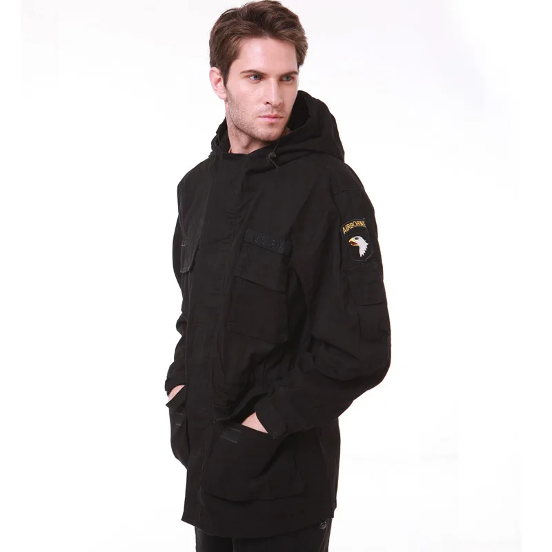 Uniforme de caza M65 para hombre, gabardina de camuflaje sólido, chaqueta táctica de la Fuerza Aerotransportada 101st, ropa masculina - imagen 3