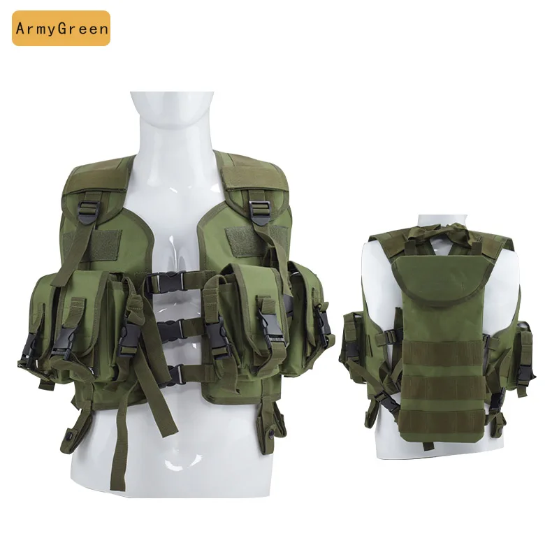 Chalecos tácticos de camuflaje al aire libre para hombres, armadura corporal de combate de entrenamiento, caza de tiro de Paintball, chaleco Airsoft con bolsa de agua - imagen 4