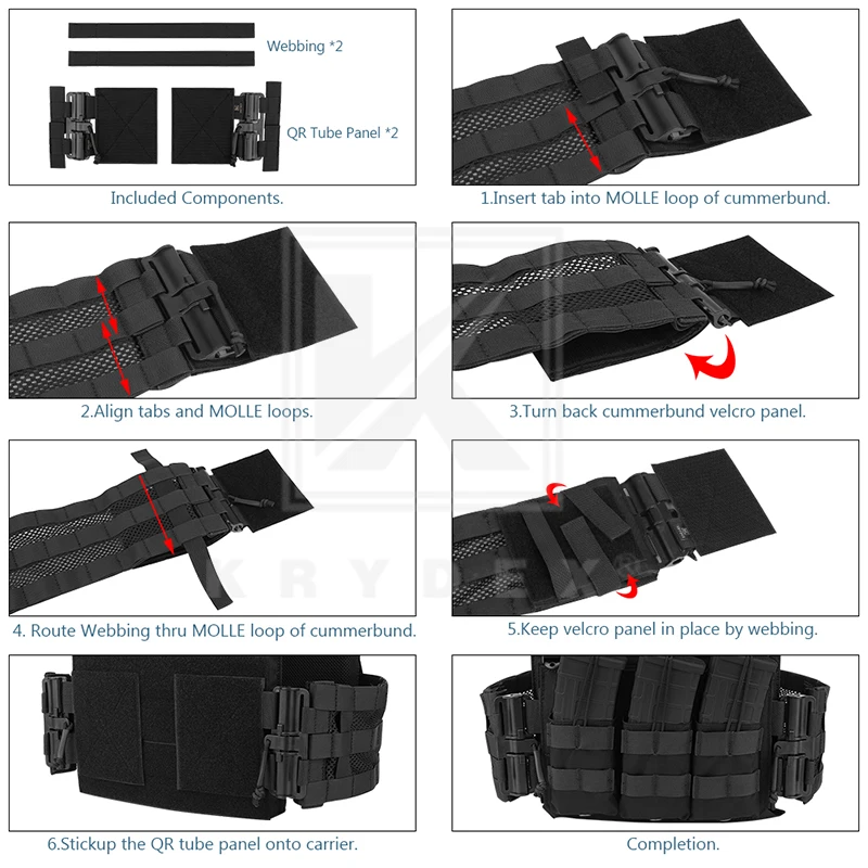 KRYDEX Universal MOLLE conector de hebilla de extracción rápida para JPC CPC NCPC 6094 420 armadura chaleco táctico montaje de liberación rápida negro - imagen 5