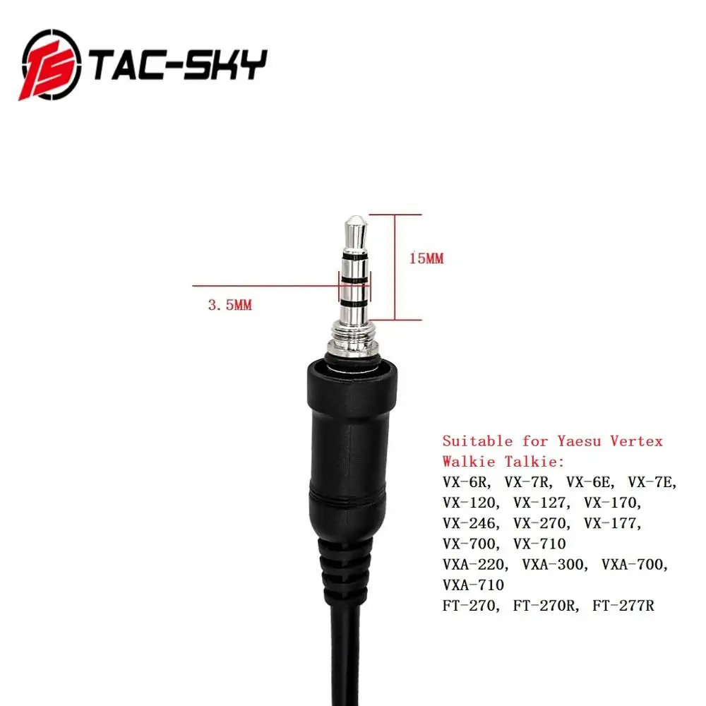 TAC-SKY YAESU VERTEX PTT U94 PTT Yaesu Vertex enchufe para walkie-talkie VX-6R VX-7R VX6R VX7R FT-270 FT-270R VX-127 Vertex Yaesu - imagen 5