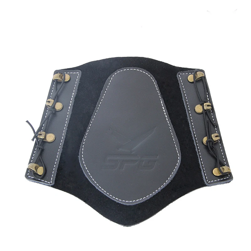 Protector de brazo de cuero de vaca para tiro con arco, cordones, Protector de pulsera, herramienta de arco de caza para proteger accesorios de arco y flecha, 1 ud. - imagen 4