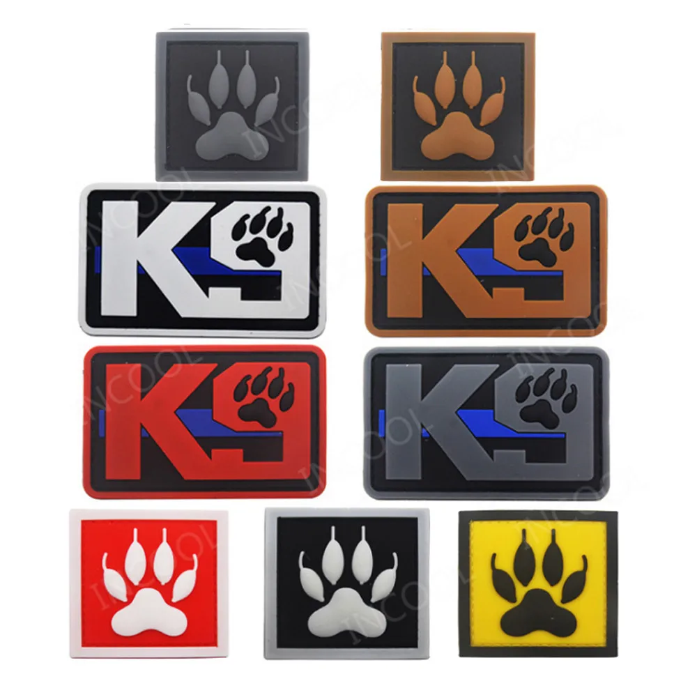 Parches bordados de garra de perro K9 de la bandera americana de EE. UU., emblema táctico militar del ejército, insignias bordadas con apliques - imagen 3