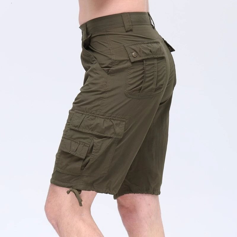 Pantalones cortos con múltiples bolsillos para exteriores, tela de mezcla de fibra química, transpirable, secado rápido, senderismo, Camping, deportes, viajes, hombre - imagen 2