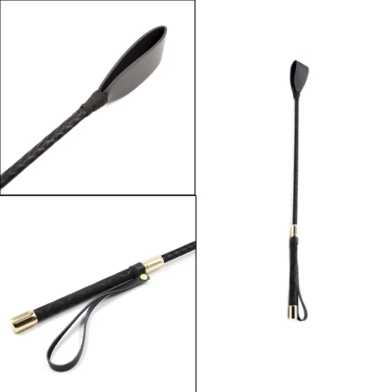 Látigo de cuero de 54cm para montar en escenario, espectáculo y más, carreras ecuestres, juegos de rol - imagen 4