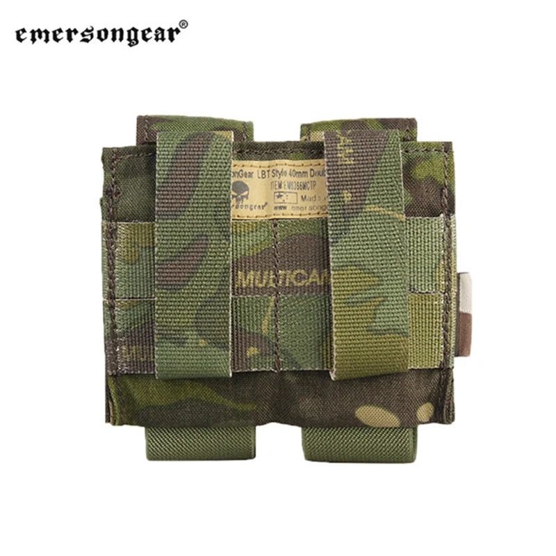 Emersongear-bolsa doble para granada de 40mm, soporte para bolsa de revista MOLLE de 9mm, bolsillo para Panel de caza Airsoft de nailon - imagen 4