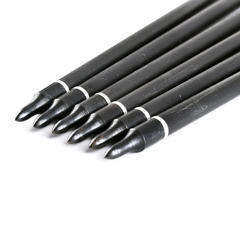 12 unids/lote 80cm tiro con arco de caza longitud ballesta flechas de carbono OD 7,6mm pluma de pavo amarillo para arco compuesto de 20-50 libras - imagen 4