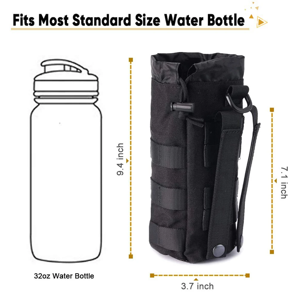 Bolsa militar con soporte para hervidor de agua, bolsa Molle para botella de agua, bolsa táctica, 1.5L - imagen 3