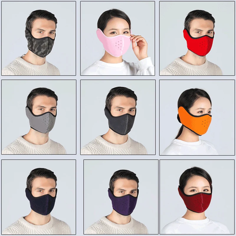 Mege adulto invierno cálido máscara de lana orejeras en esquí máscara facial para Snowboard a prueba de viento al aire libre deportes de ciclismo boca máscaras - imagen 3