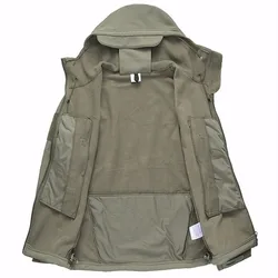 Chaqueta softshell hombre impermeable con capucha forro polar térmico