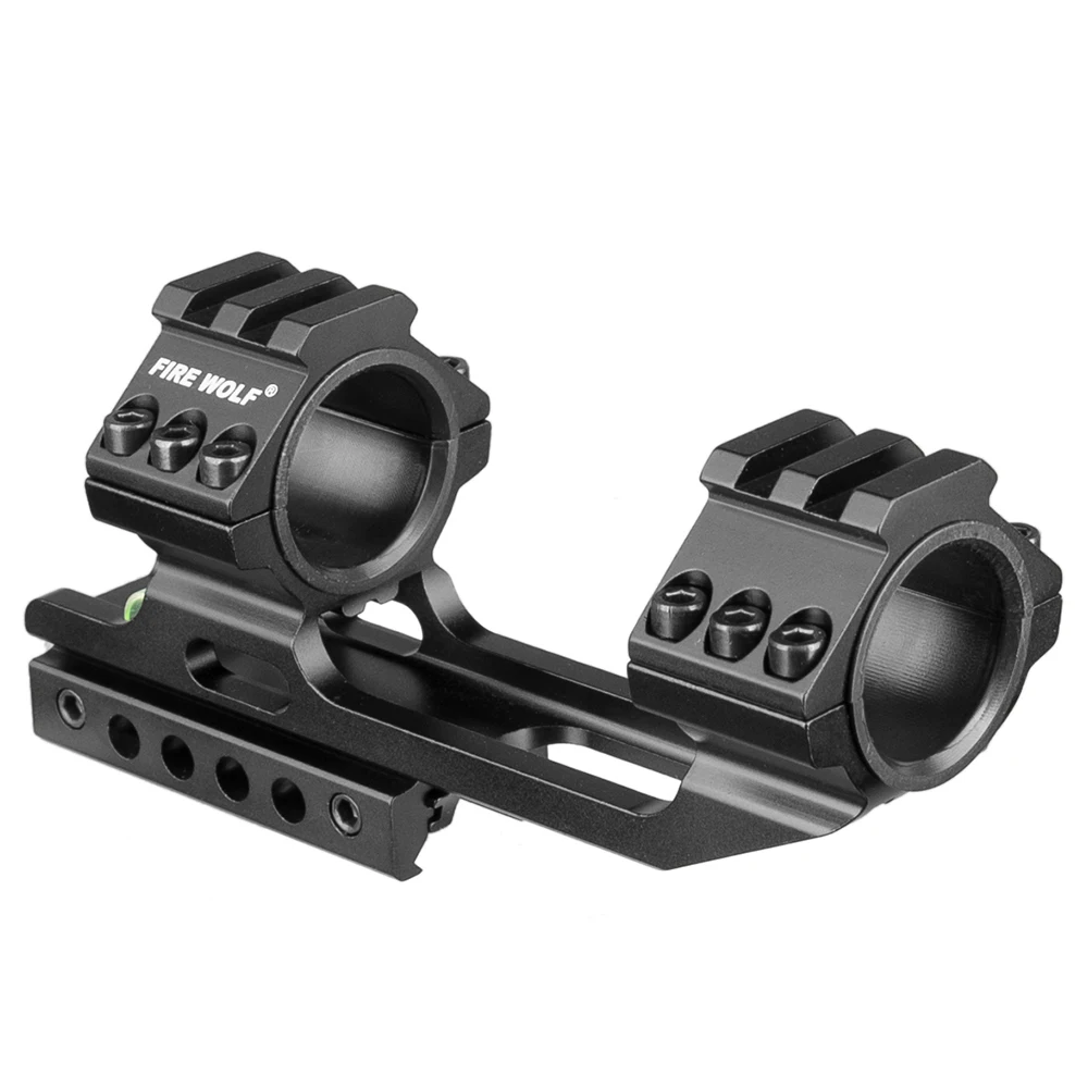 Anillo de montaje de alcance de aluminio Fire Wolf, 25,4mm, 30mm, con traje de nivel de burbuja de espíritu, riel Picatinny de 11mm y 20mm para caza - imagen 2