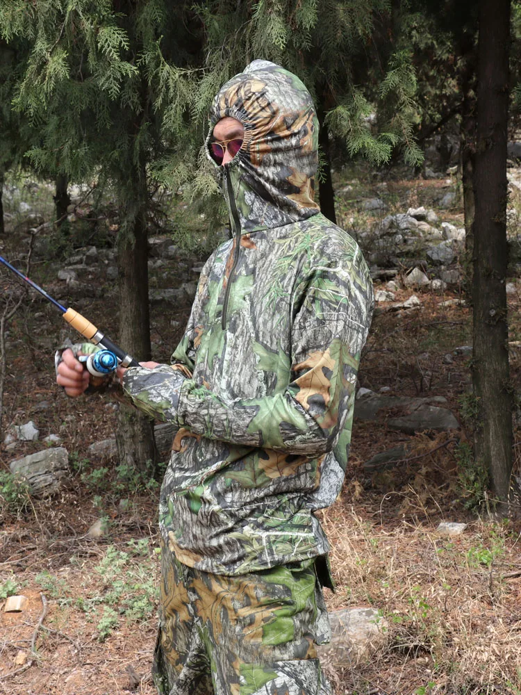 Chaqueta con capucha de camuflaje para caza y pesca, chaqueta transpirable de secado rápido para exteriores, chaqueta de protección solar antisudor para verano - imagen 5