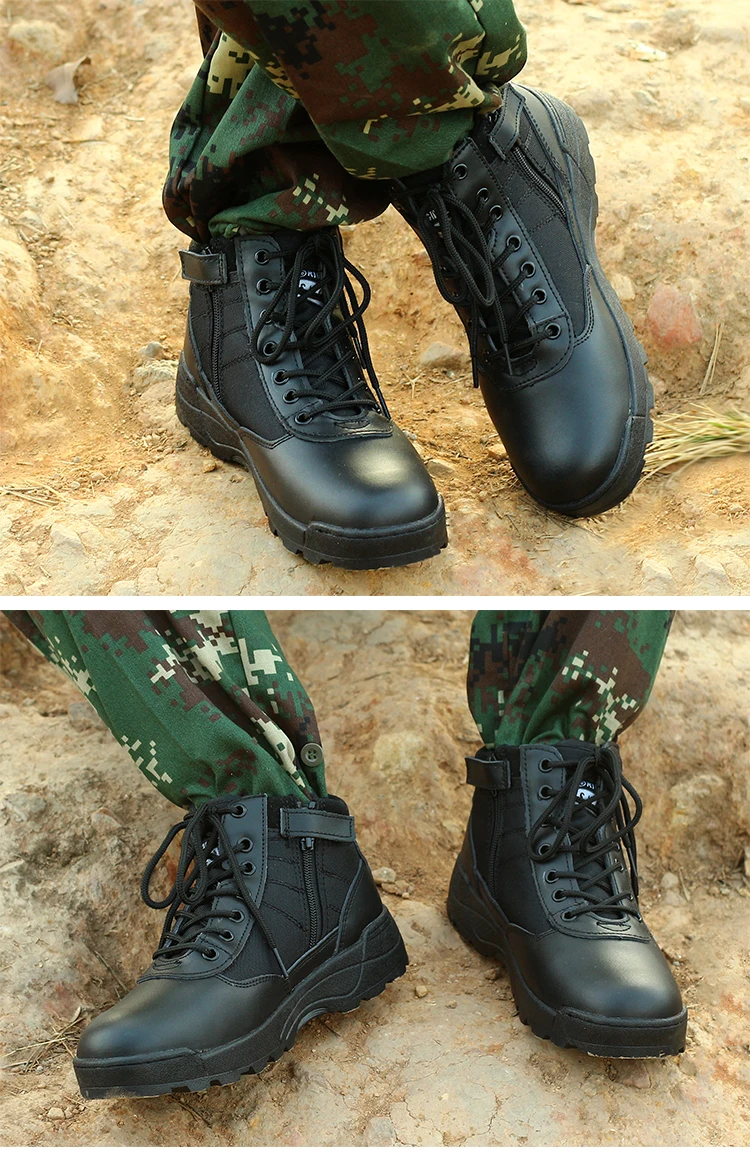 Botines de cuero antideslizantes transpirables para hombre y mujer, botas de campo, jungla, desierto, senderismo al aire libre, escalada, primavera y otoño - imagen 5