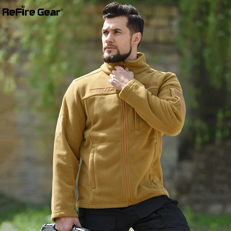 ReFire Gear-abrigo militar táctico de lana para hombre, chaquetas térmicas de entrenamiento de concha suave, abrigo cálido a prueba de viento, ropa de invierno - imagen 3