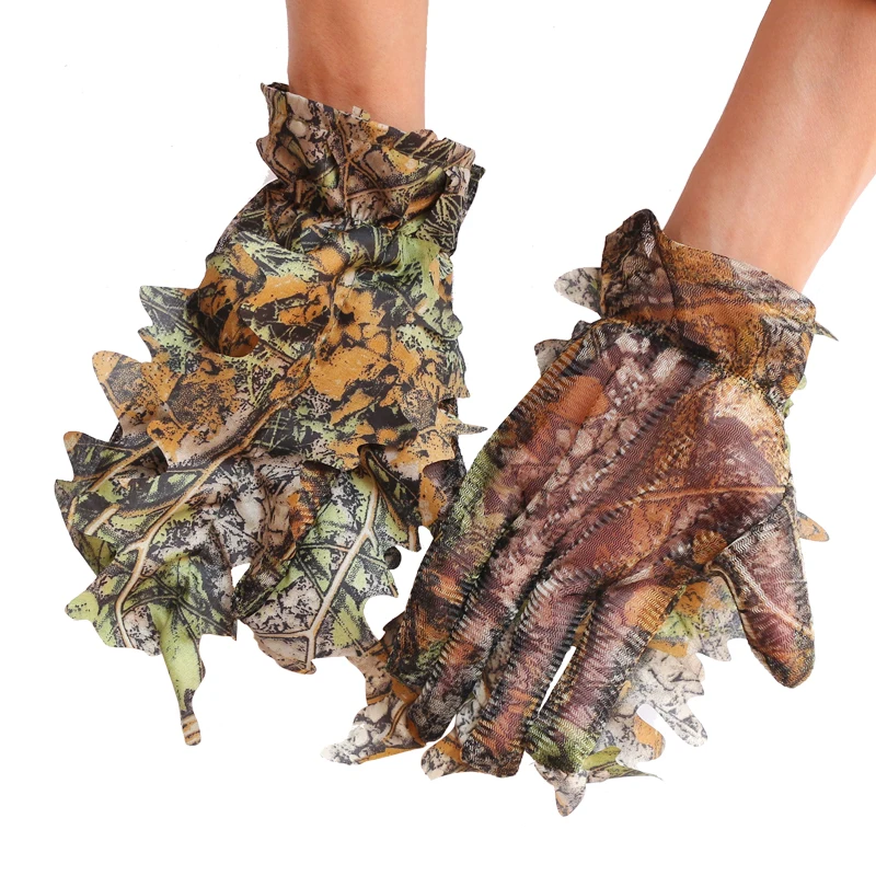 Guantes de caza de camuflaje 3D, telas silenciosas, guantes de pesca de verano de camuflaje, guantes de observación de aves al aire libre, guantes de secado rápido para hombres - imagen 5