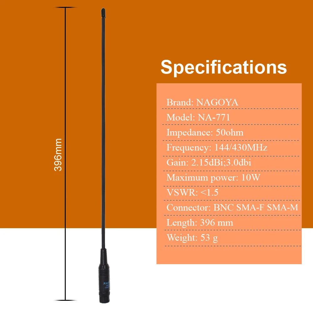 NAGOYA NA-771 Antena flexible SMA hembra VHF UHF Baofeng UV-5R BF-888S - imagen 5