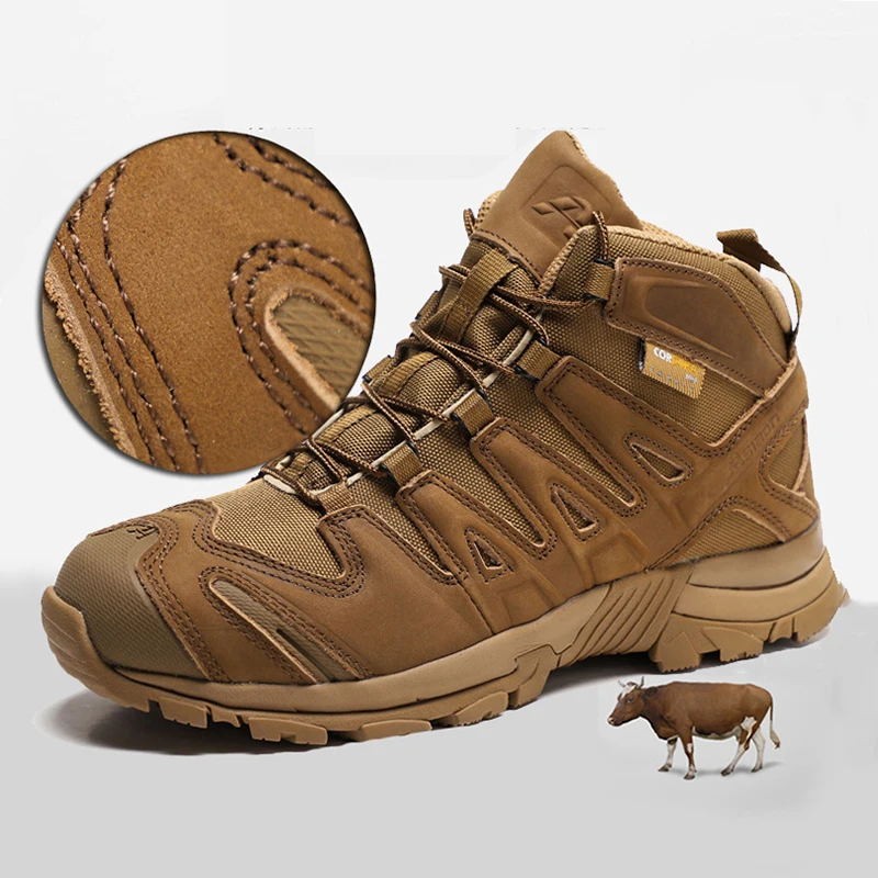 Botas de senderismo de alta calidad para hombre, calzado deportivo para escalar al aire libre, caza, senderismo, montaña, táctico, militar, atlético, otoño e invierno - imagen 3