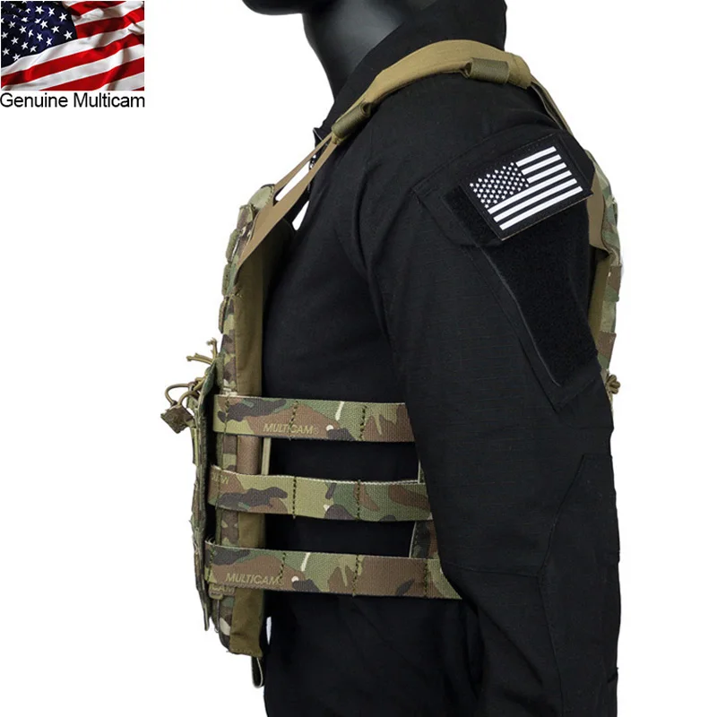 JPC-chaleco táctico para caza, chaleco de combate Multicam con placa protectora en el pecho, de Color M-C, para Airsoft y Paintball - imagen 3