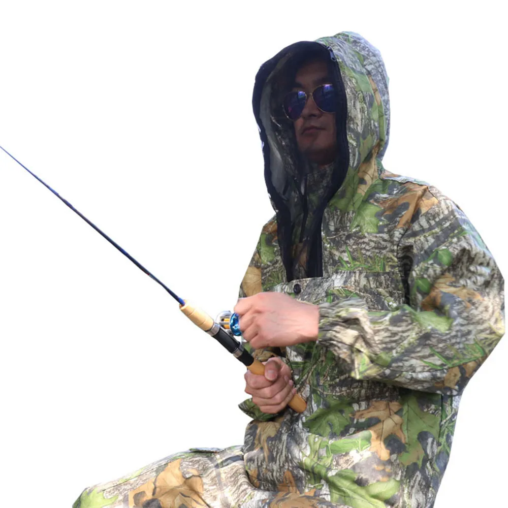 Nuevo conjunto de ropa de caza de camuflaje biónico para primavera y otoño al aire libre, traje Ghillie de pesca con capucha antimosquitos, traje de camuflaje a prueba de arañazos - imagen 5