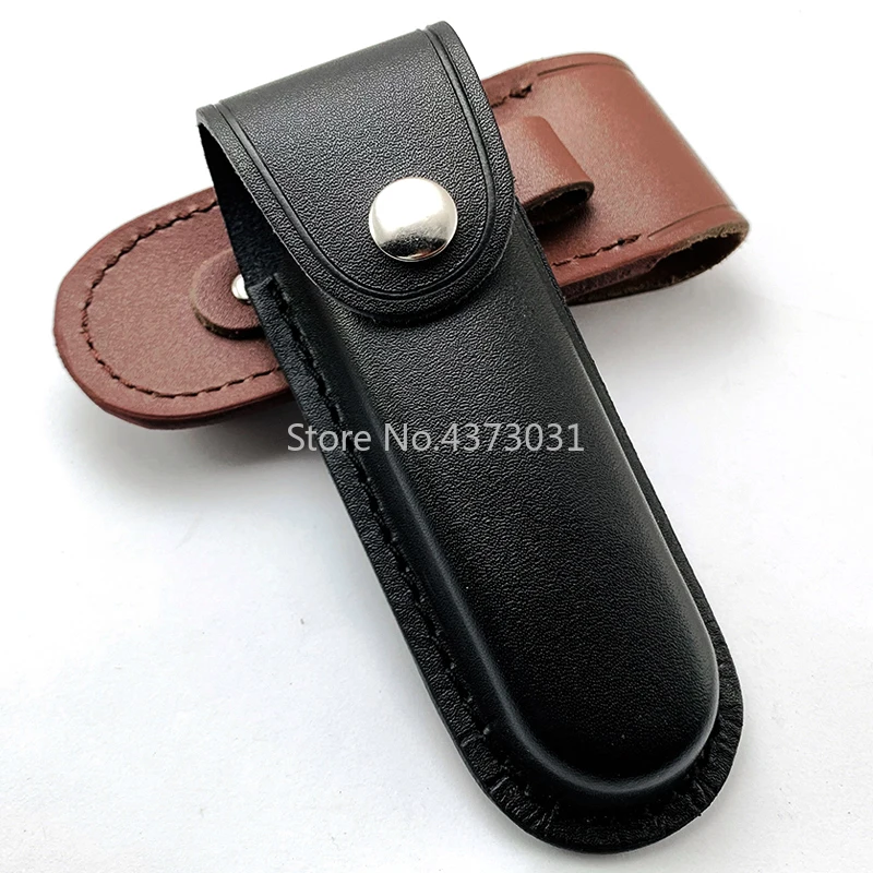 Funda plegable para cuchillo suizo, cubierta de cuero para el primer piso, color negro/marrón - imagen 3