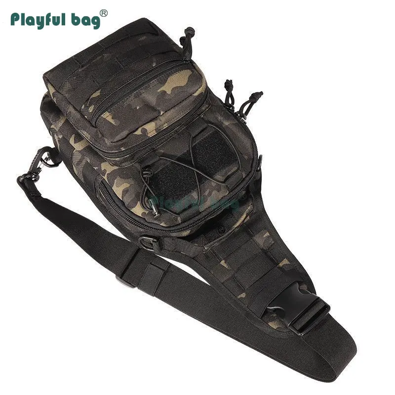 Bolsas de pecho 600D, 26x21x11cm, sistema MOLLE, bolsa de mensajero de camuflaje para adultos, accesorios multifuncionales para senderismo al aire libre, AVA15 - imagen 3