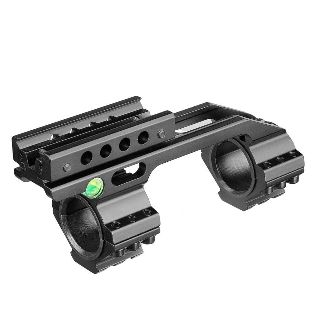 Anillo de montaje de alcance de aluminio Fire Wolf, 25,4mm, 30mm, con traje de nivel de burbuja de espíritu, riel Picatinny de 11mm y 20mm para caza - imagen 4