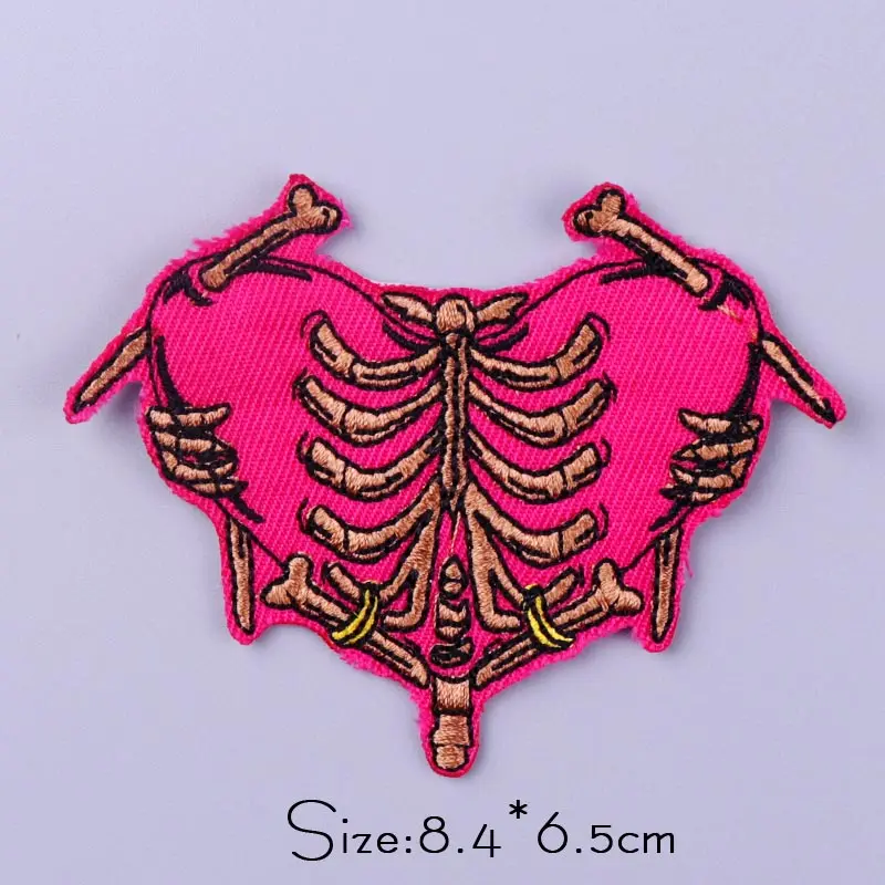 Parche de rayas Hippie Punk, parches bordados de motorista para ropa, insignia de Rock, parches para planchar en la ropa, pegatinas de calavera para chaqueta - imagen 4