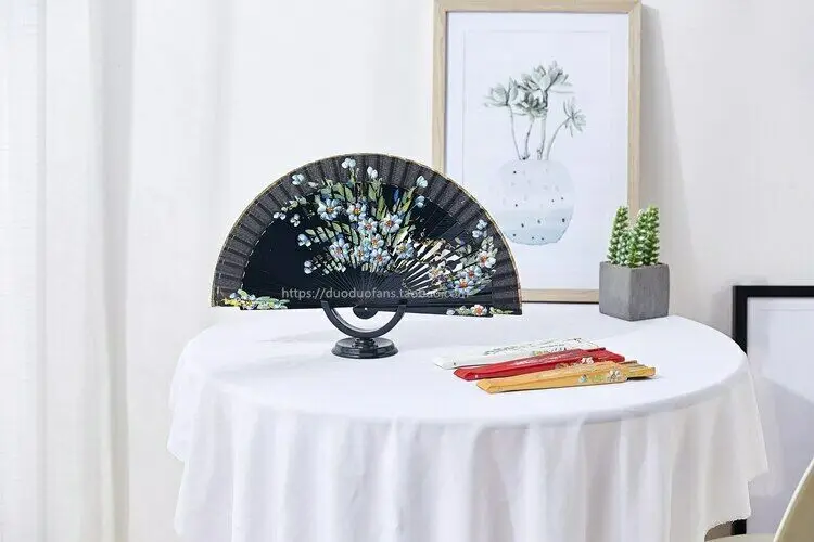 Abanico de baile de madera pintado a mano, plegable, español, alta calidad, nuevo - imagen 2