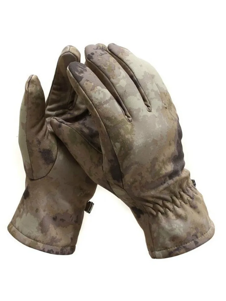 Guantes de Montañismo de concha suave para mantener el calor al aire libre, guantes de montar de lana a prueba de viento de piel de tiburón, guantes de entrenamiento con dedos completos para hombres - imagen 5