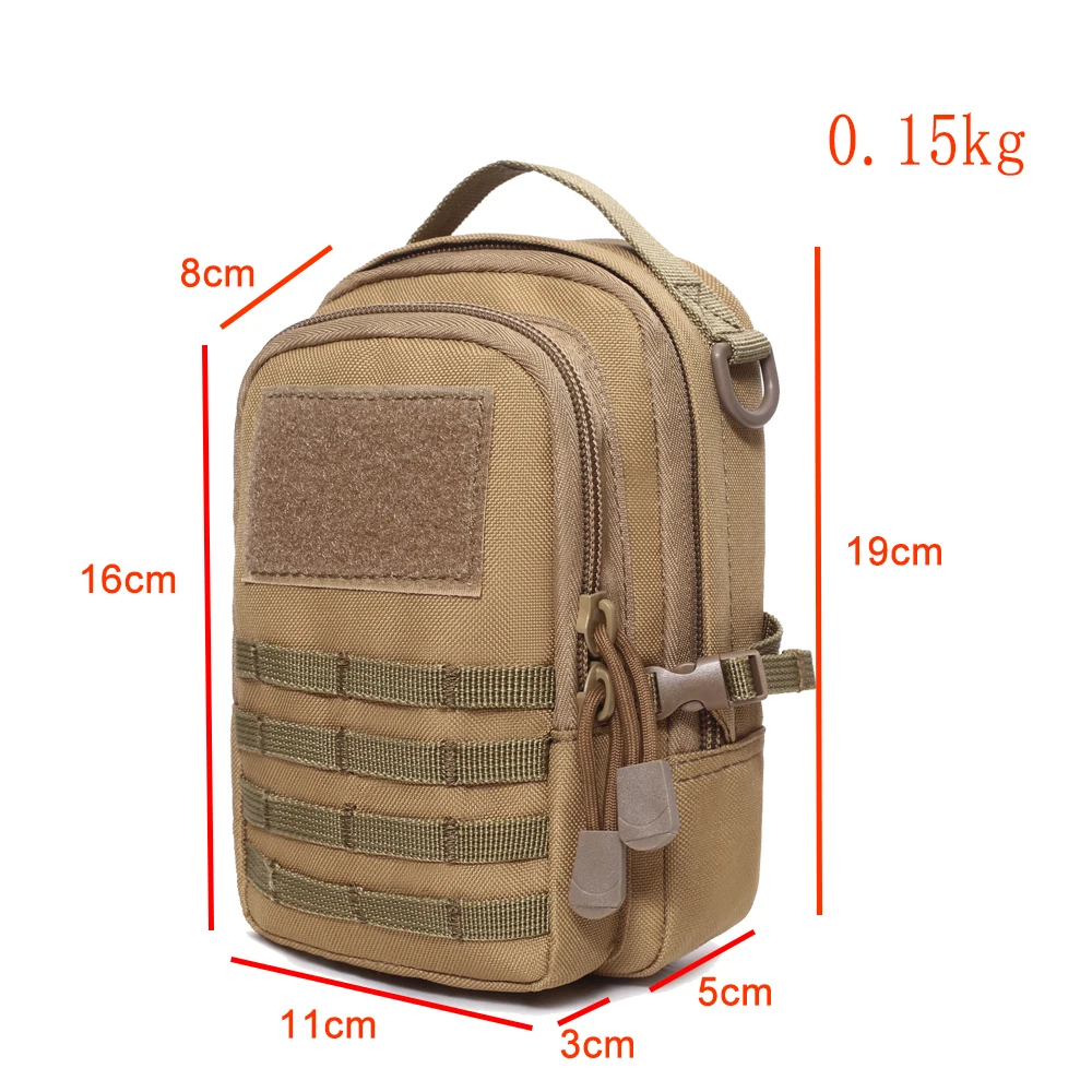 Bolsa táctica pequeña Molle para exteriores, senderismo, Camping, caza, botiquín de primeros auxilios, bolsa médica táctica, riñonera EDC, bolsa para teléfono - imagen 5