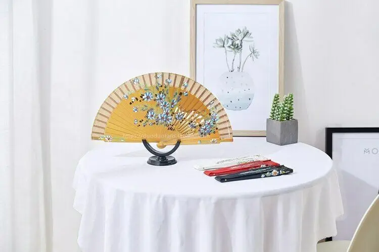 Abanico de baile de madera pintado a mano, plegable, español, alta calidad, nuevo - imagen 3