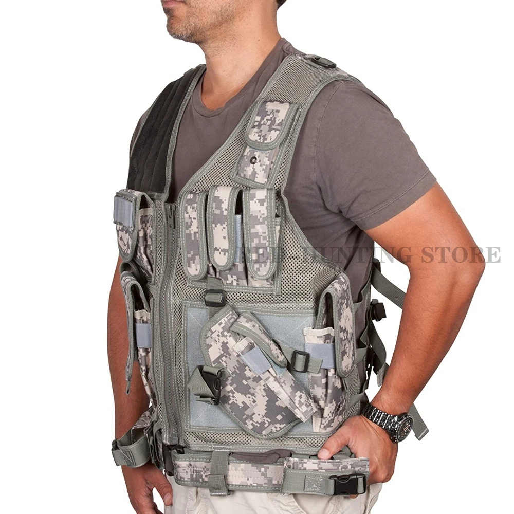 Chaleco táctico militar para Airsoft, chaleco de entrenamiento de combate transpirable ajustable para caza al aire libre, chaleco de juego de guerra CS - imagen 5