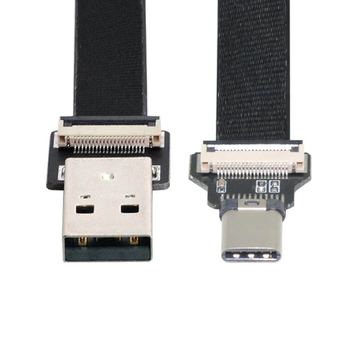Chenyang-Cable USB 2,0 tipo A macho A USB-C tipo C macho, Cable de datos plano Delgado FPC para FPV, disco y teléfono - imagen 3