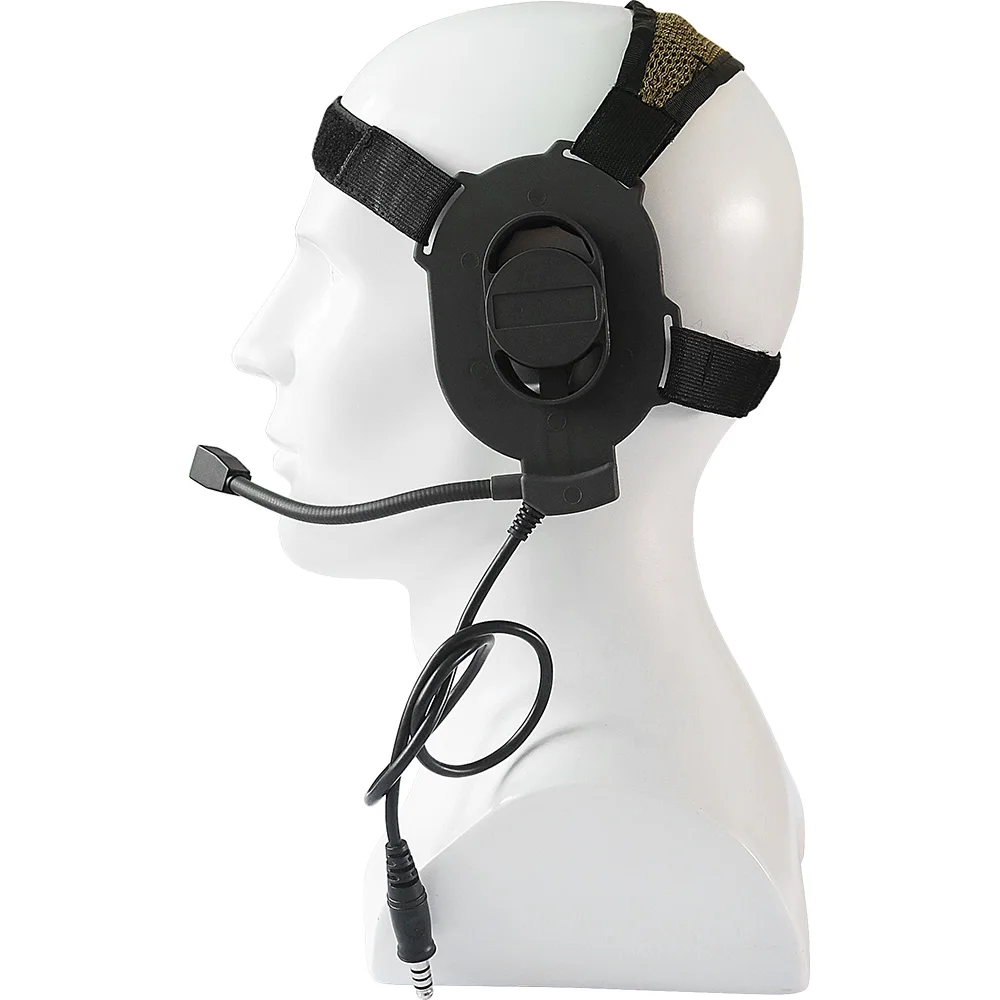 Auriculares tácticos con arnés ajustable, cascos militares Airsoft Paintball, caza, francotirador, Bowman Elite II, para todos los enchufes PTT