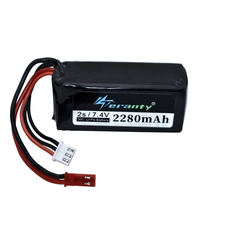 Cargador de batería de 7,4 V, 2280mAh + 7,4 v para coche A949, A959-B, A969-B, A979-B, Control remoto, 2s, batería LiPo para Wltoys - imagen 2