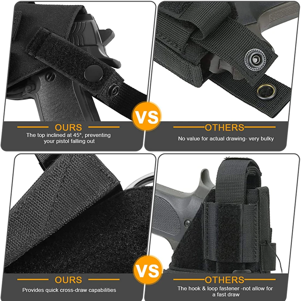 Funda para pistola Molle, cinturón Modular, funda para pistola, bolsa para pistola para mano derecha M9 1911 Glock 17 19 22 23 31 32 34 35 - imagen 5