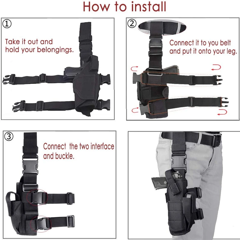 Funda para mano izquierda y mano derecha, ajustable, Universal, impermeable, para pierna, pierna, muslo, con soporte para bolsa magnética - imagen 4