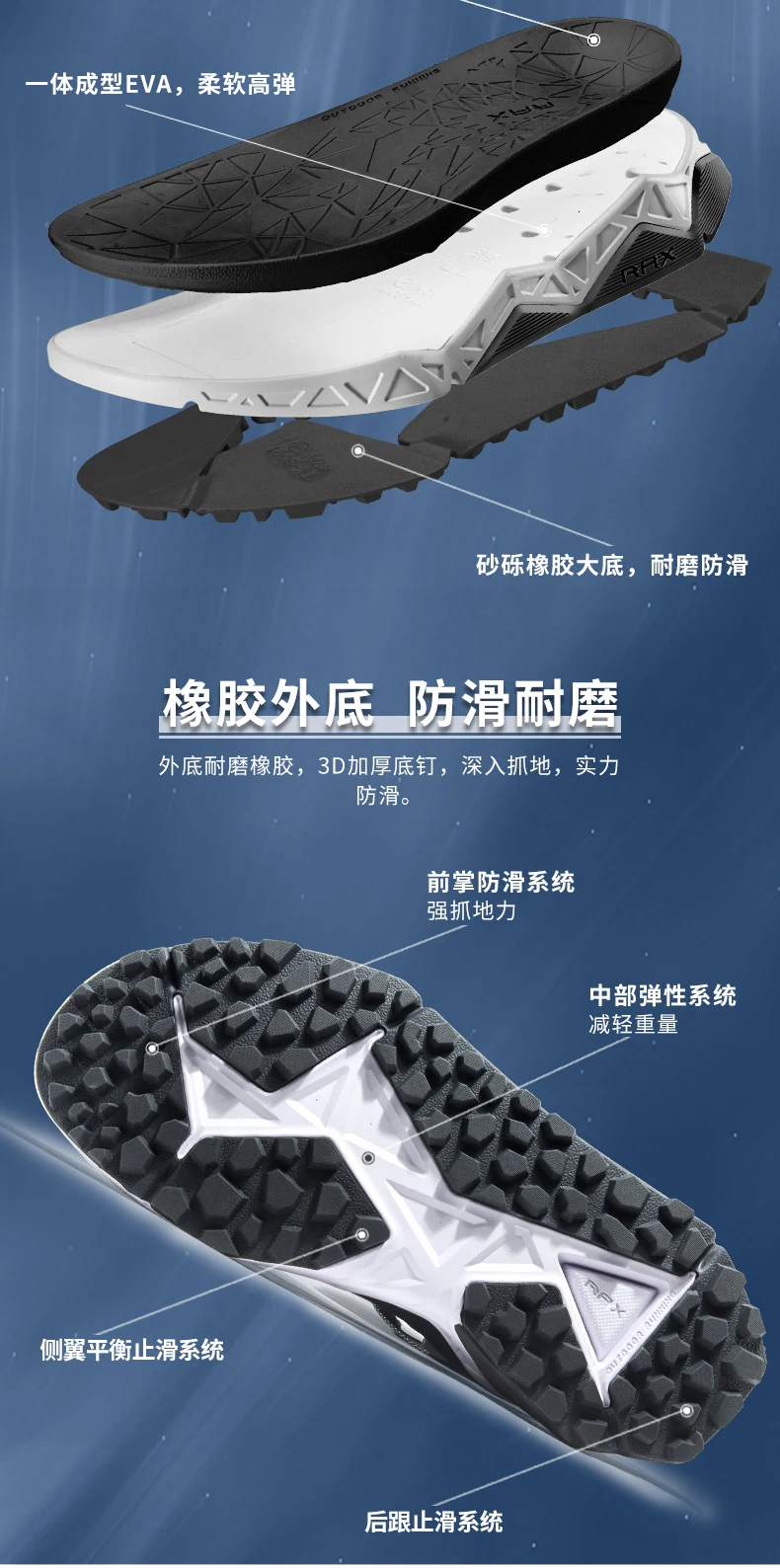 Una imagen de un zapato con fondo azul